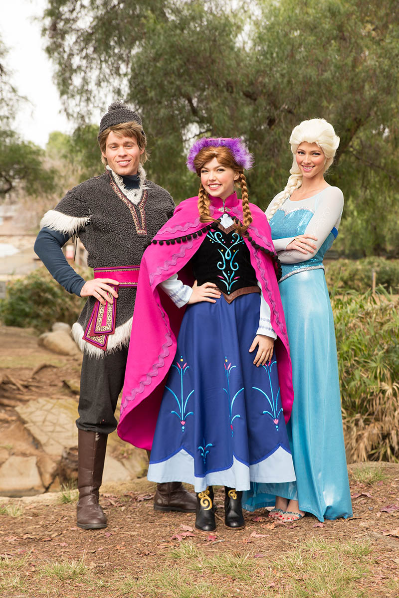 Elsa, anna and kristoff party character for kids in dallas